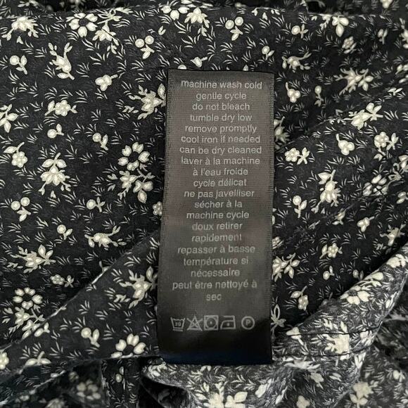 John Varvatos Men's Button-Down Shirt Black Floral Print 100% Cotton Size XXL - Picture 5 of 7